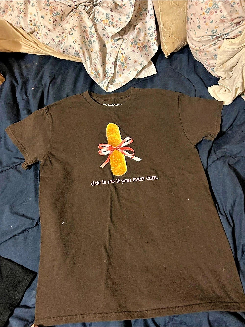Spencer'Small This Is Me If You Even Care Mozzarella Stick T Shirt Tee Brown